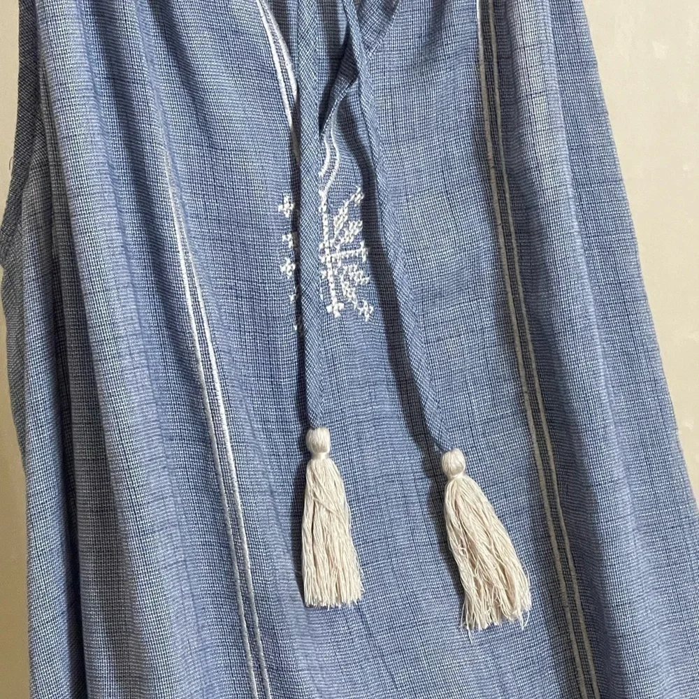 THE IMPECCABLE PIG CHAMBRAY/EMBROIDERED TANK SZ MEDIUM - Picture 3 of 9